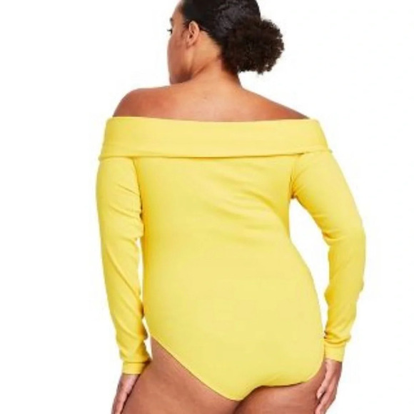 Sergio Hudson x Target SIZE XXL Women's Off Shoulders Bodysuit Yellow NWT - Picture 2 of 8
